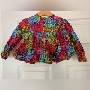 Homemade batik baby peplum ruffle top